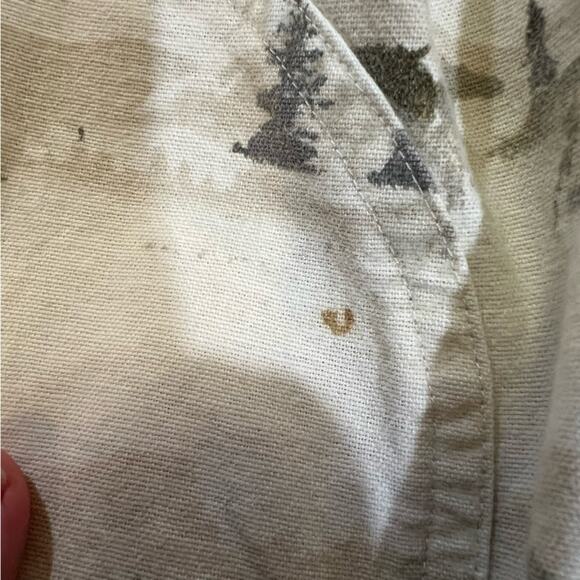 Woolrich Men’s Button Down Wild Horses Flannel size XL Off white and brown - Picture 11 of 14